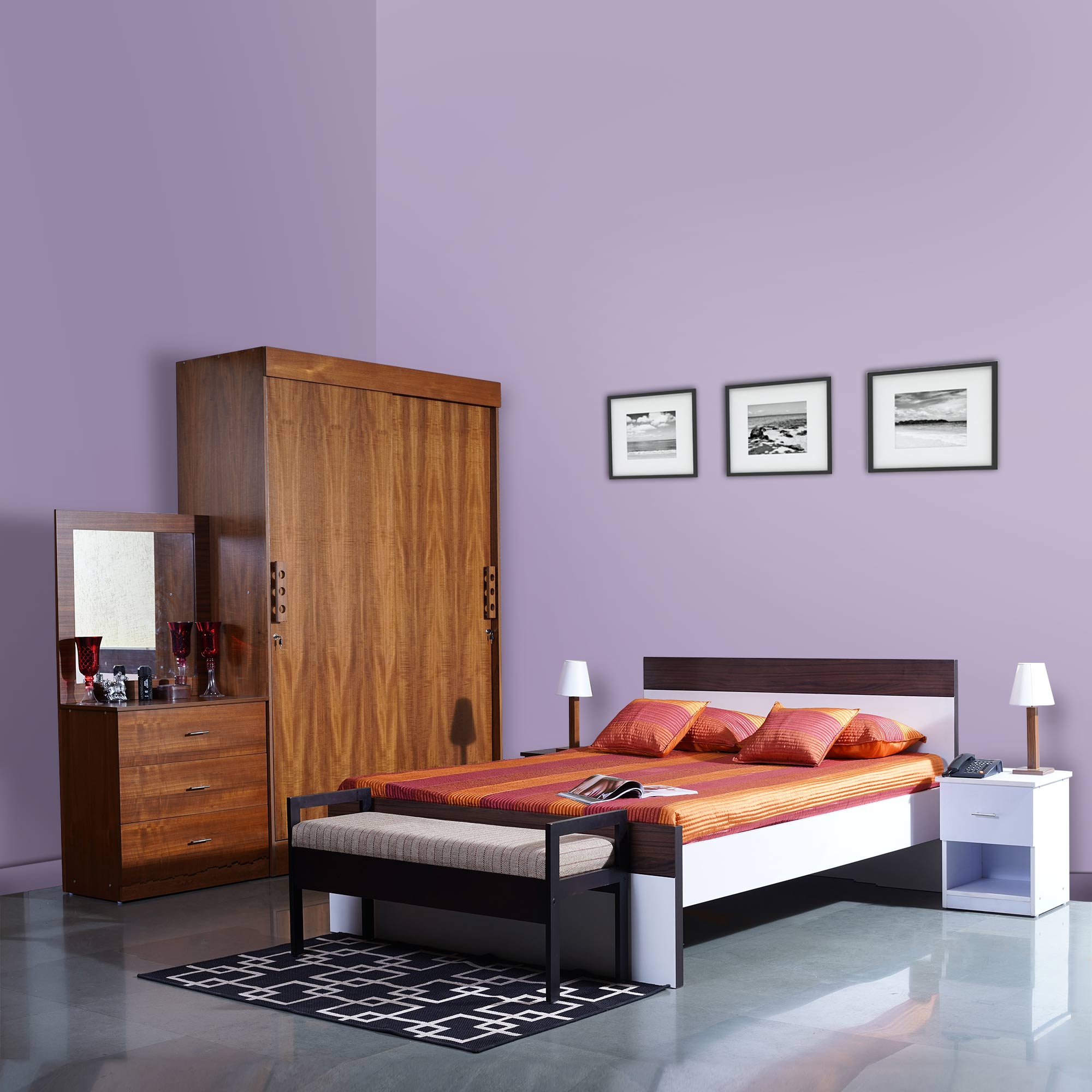 HP Laminated cot- Walnut